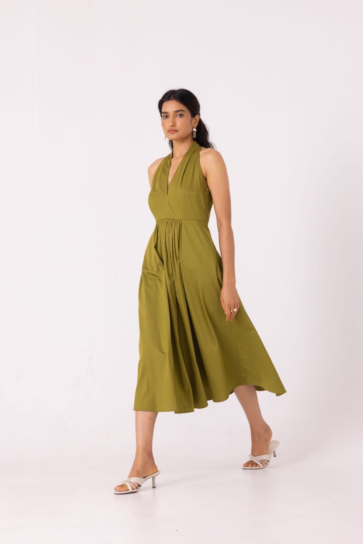 Daisy Green Halter Maxi Dress - image 8