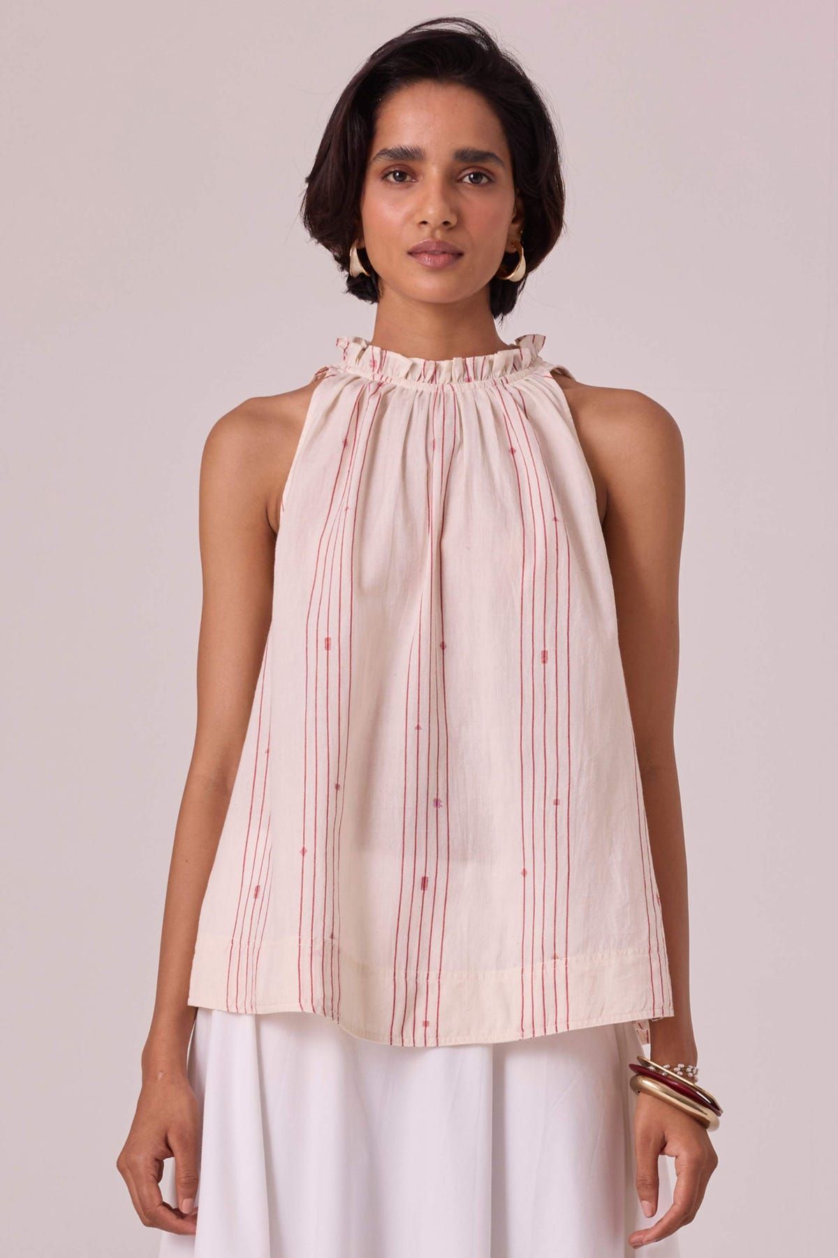 Kocho Red Striped Handwoven Top - image 2
