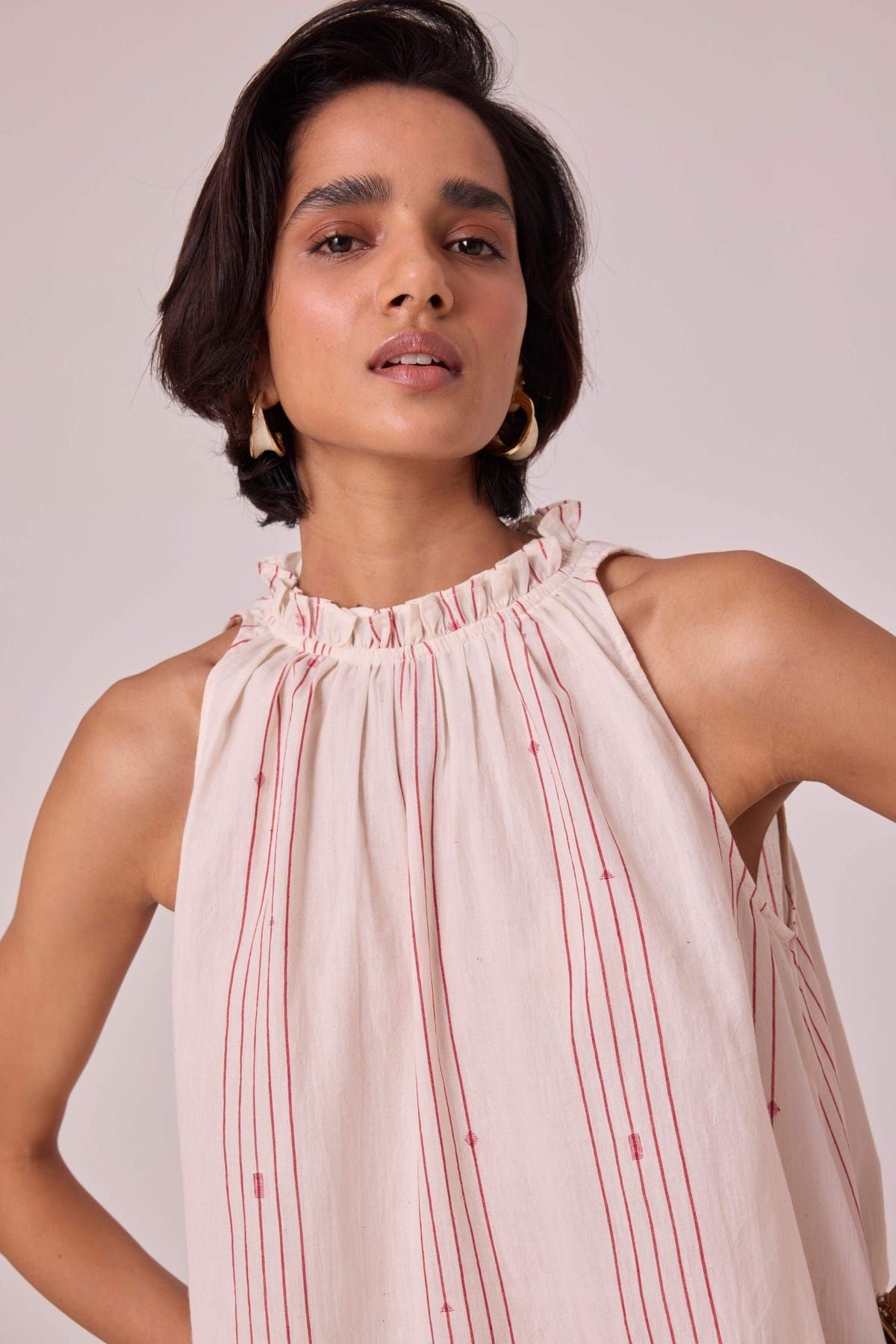 Kocho Red Striped Handwoven Top - image 5