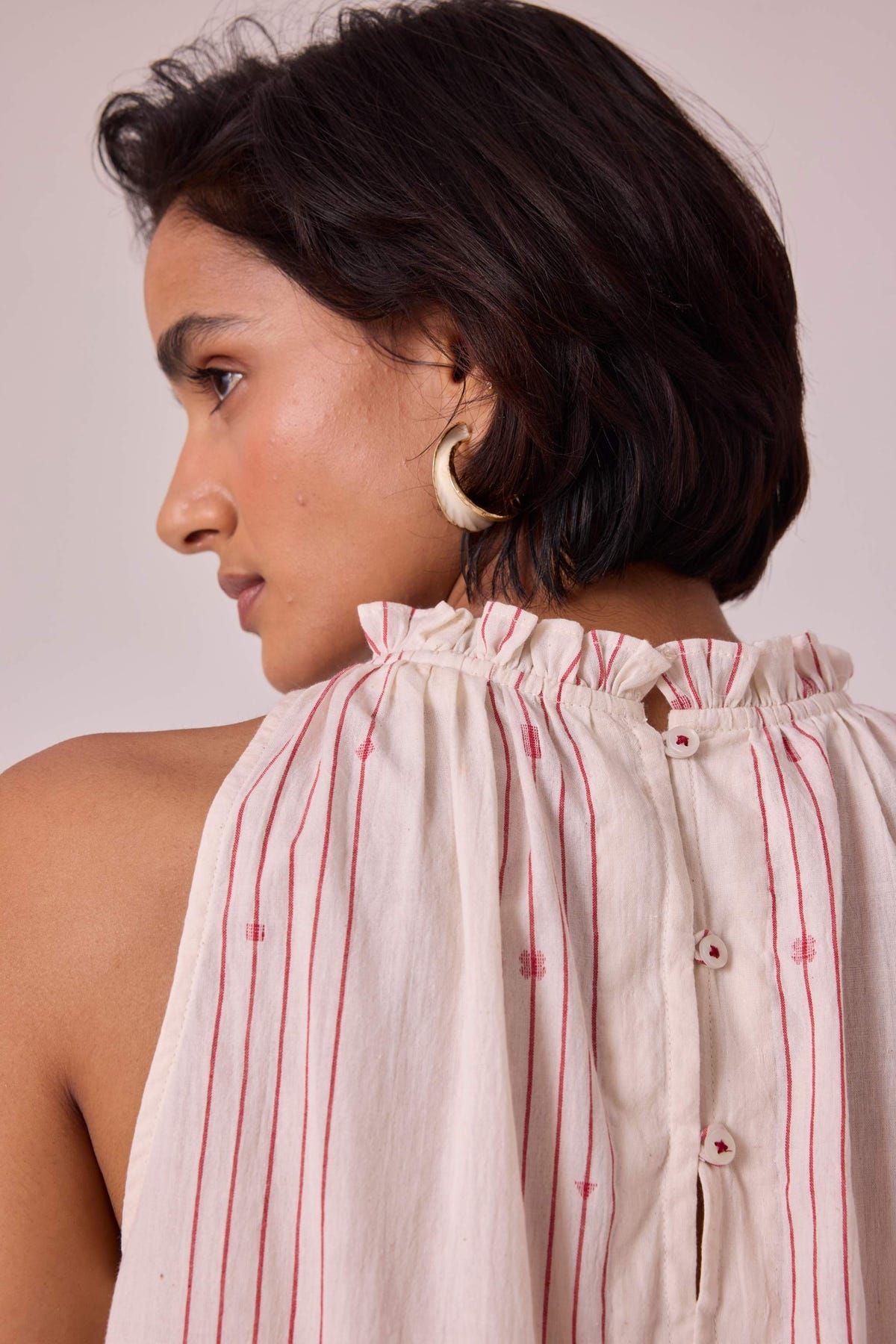 Kocho Red Striped Handwoven Top - image 9