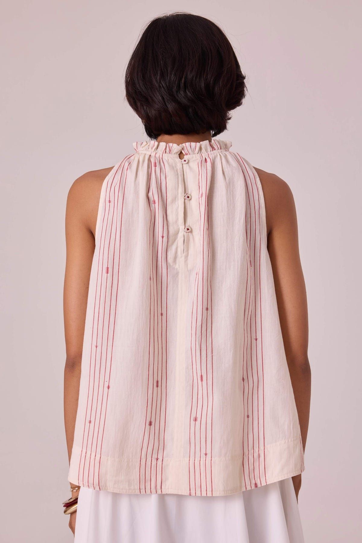 Kocho Red Striped Handwoven Top - image 10
