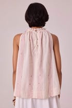 Kocho Red Striped Handwoven Top view 10