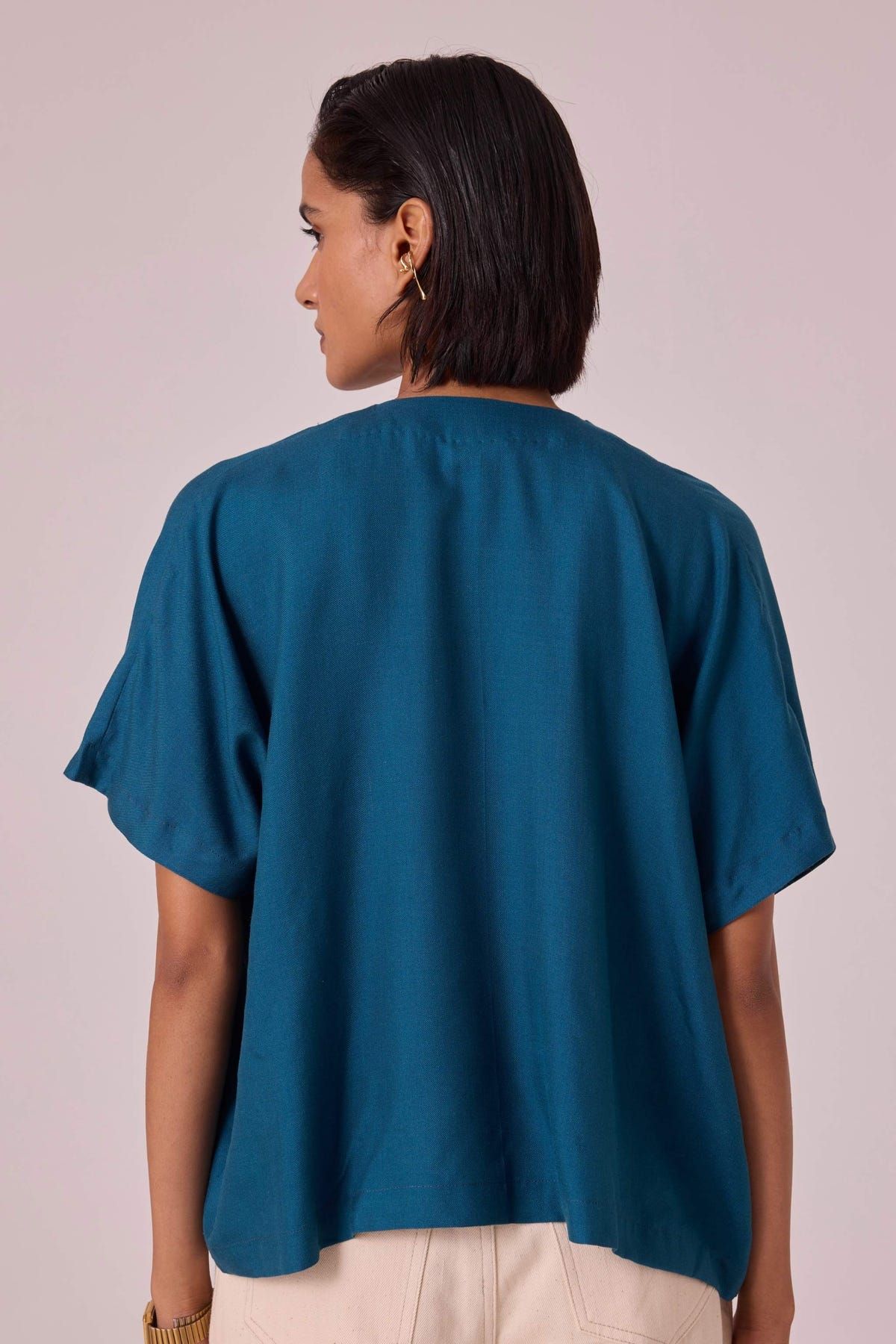 Rue Blue Silk Top - image 7