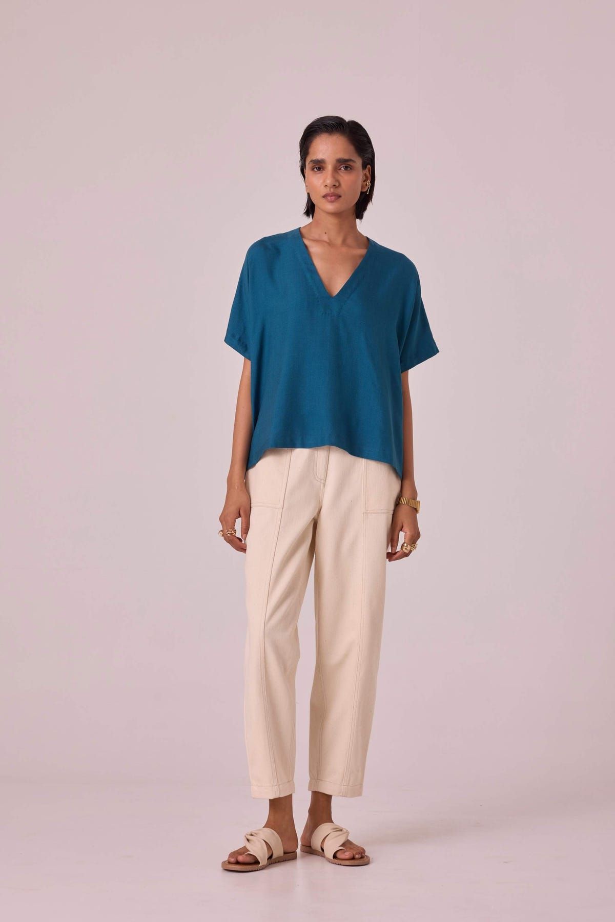 Rue Blue Silk Top - image 8