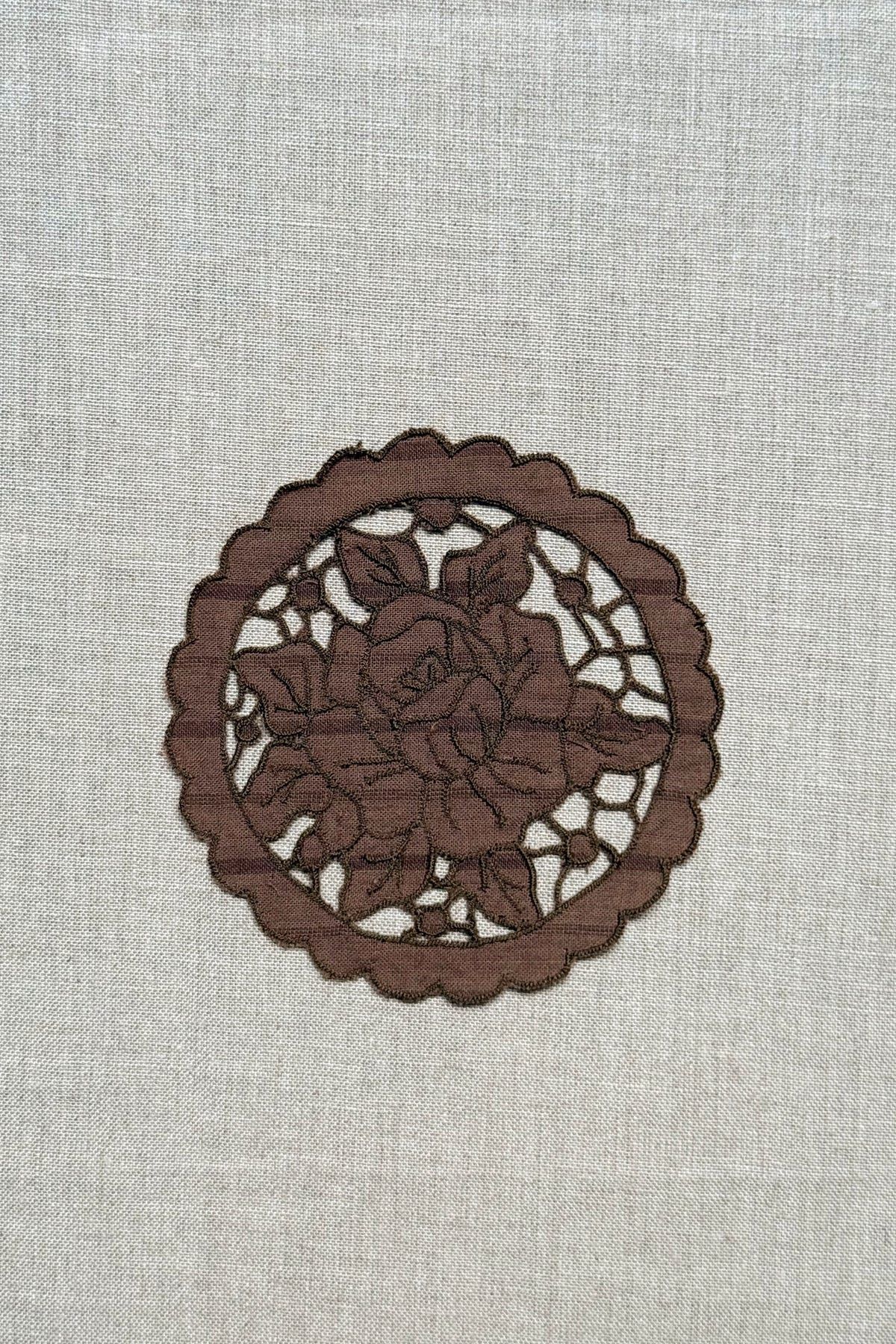 Brown Cutwork Cotton Coasters - Set of 2 - image 4