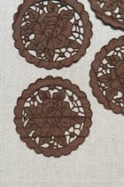 Brown Cutwork Cotton Coasters - Set of 2 view 5