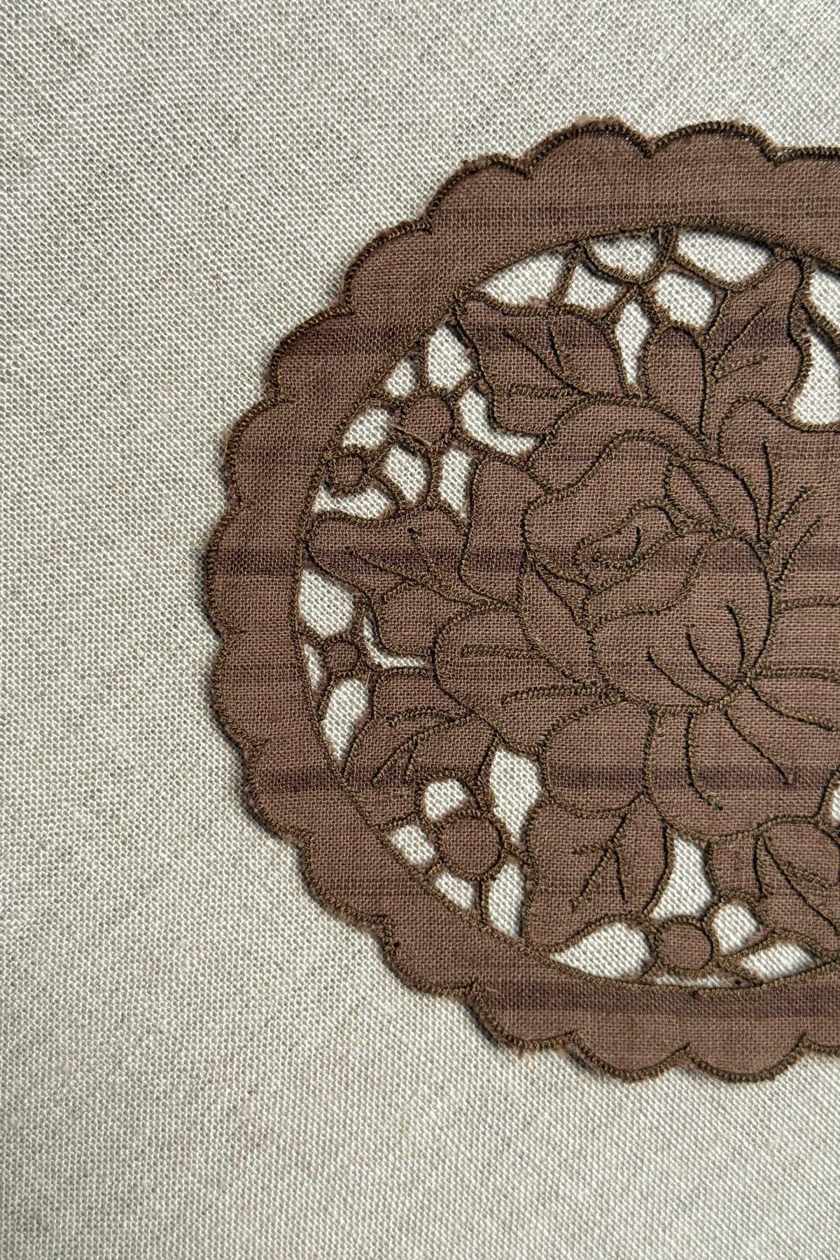 Brown Cutwork Cotton Coasters - Set of 2 - image 6