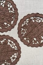 Brown Cutwork Cotton Coasters - Set of 2 view 7