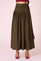 Tereza Green Pleated Wrap Skirt view 2