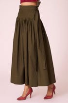 Tereza Green Pleated Wrap Skirt view 3