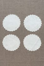 White Floral Embroidered Coasters - Set of 2 view 3