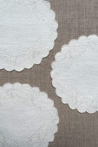 White Floral Embroidered Coasters - Set of 2 view 4