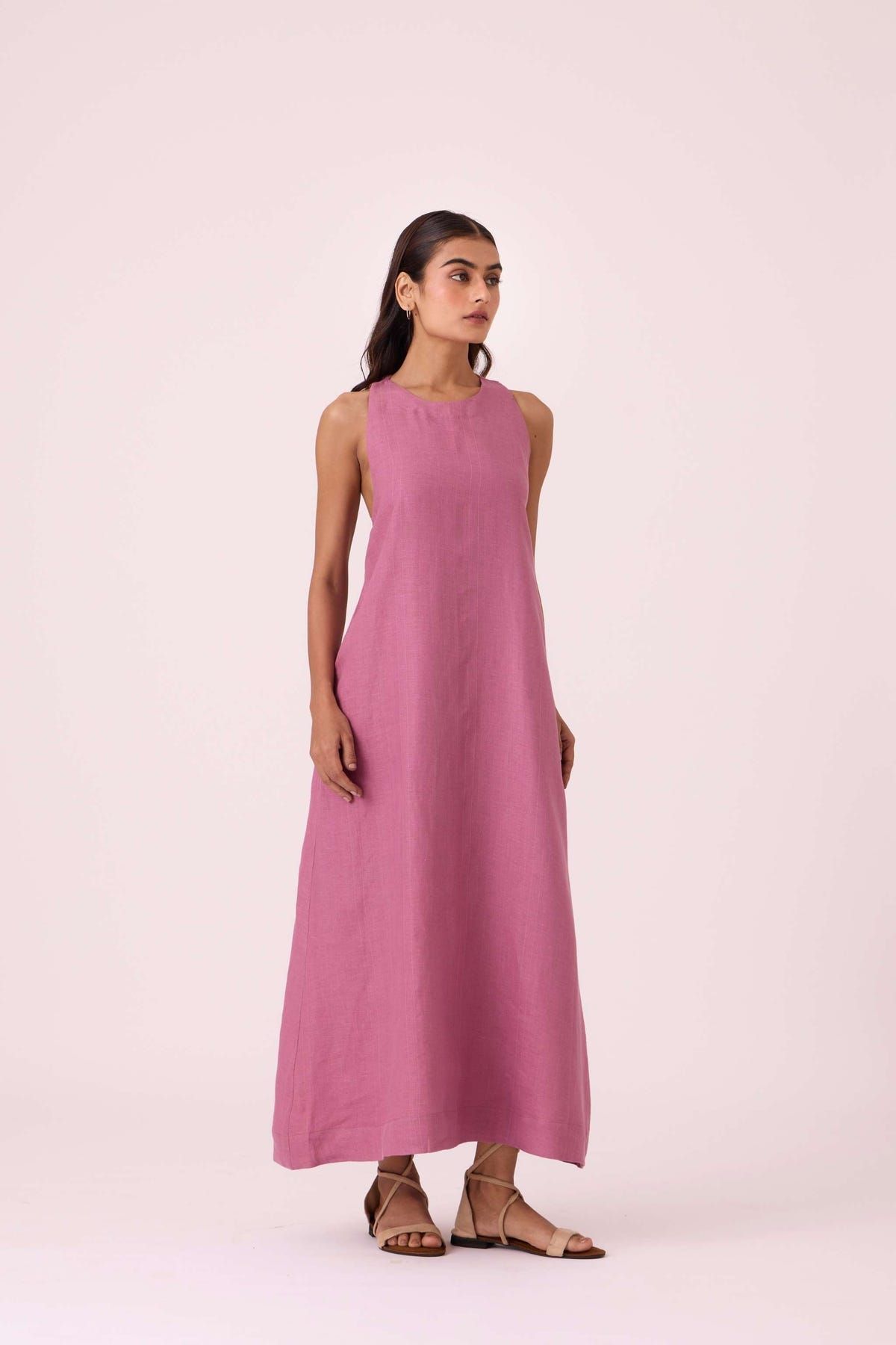 Amaran Lilac Linen Maxi Dress - image 4