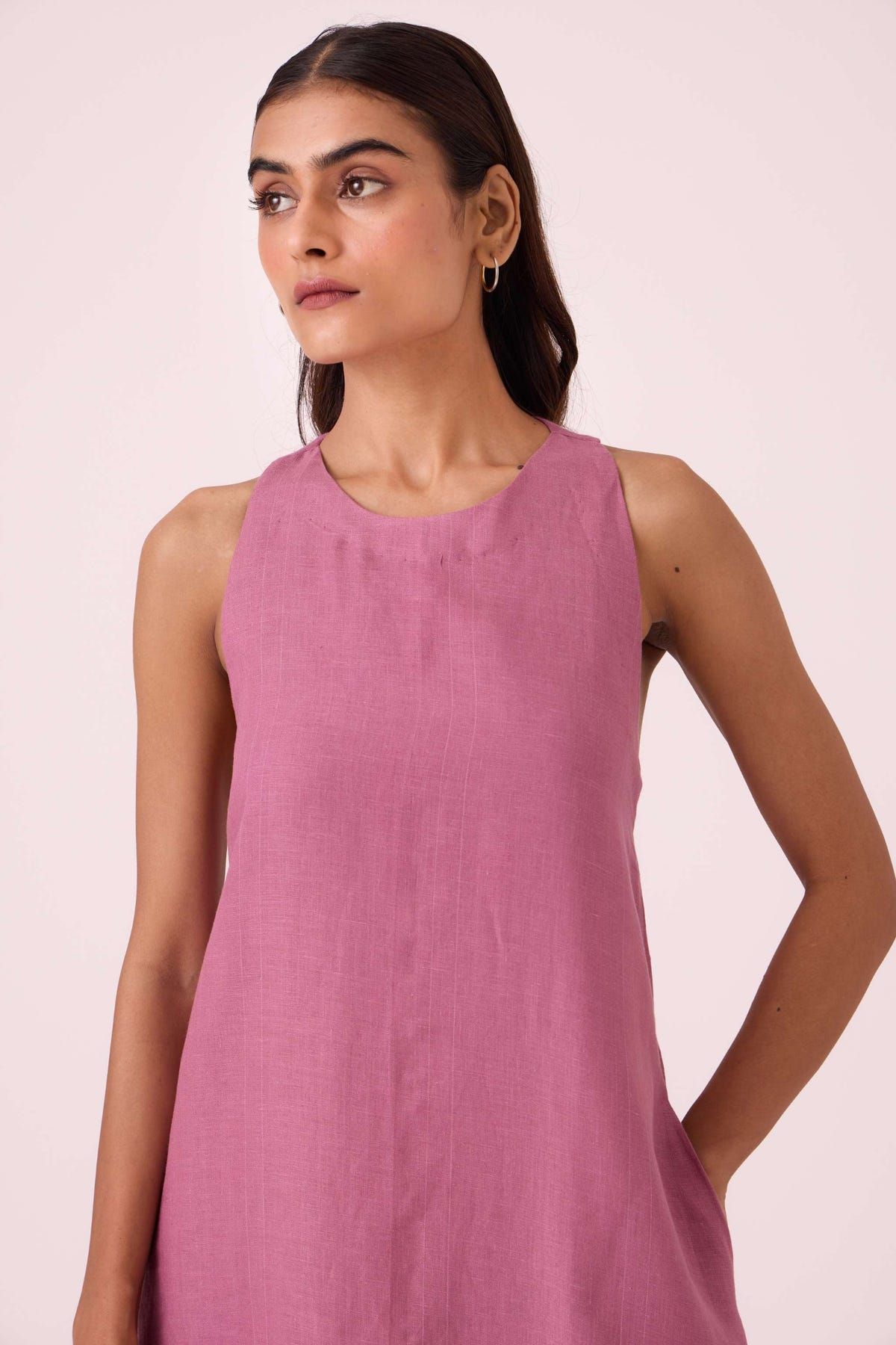 Amaran Lilac Linen Maxi Dress - image 5