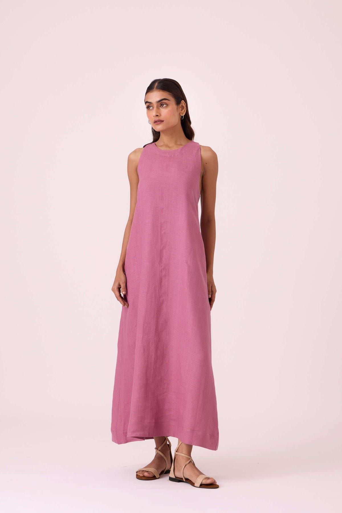 Amaran Lilac Linen Maxi Dress - image 7