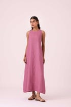 Amaran Lilac Linen Maxi Dress view 7