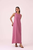 Amaran Lilac Linen Maxi Dress view 9