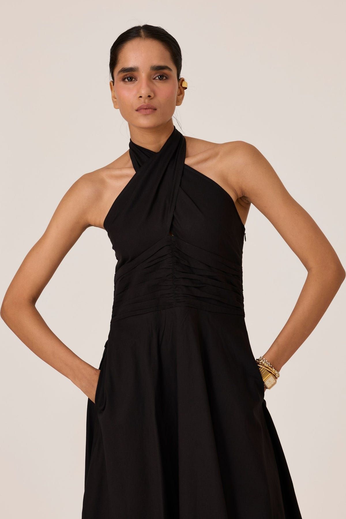 Samaria Black Halter Dress - image 7