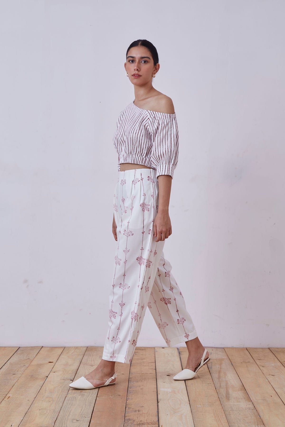 Ratan Red Hand Printed Pants - image 5