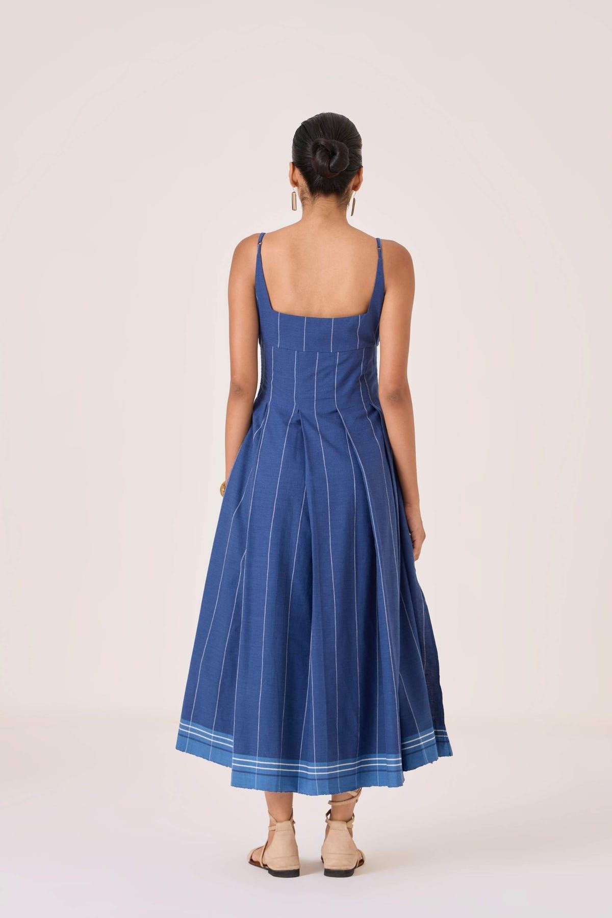 Yapa Indigo Handwoven Striped Dress - image 11
