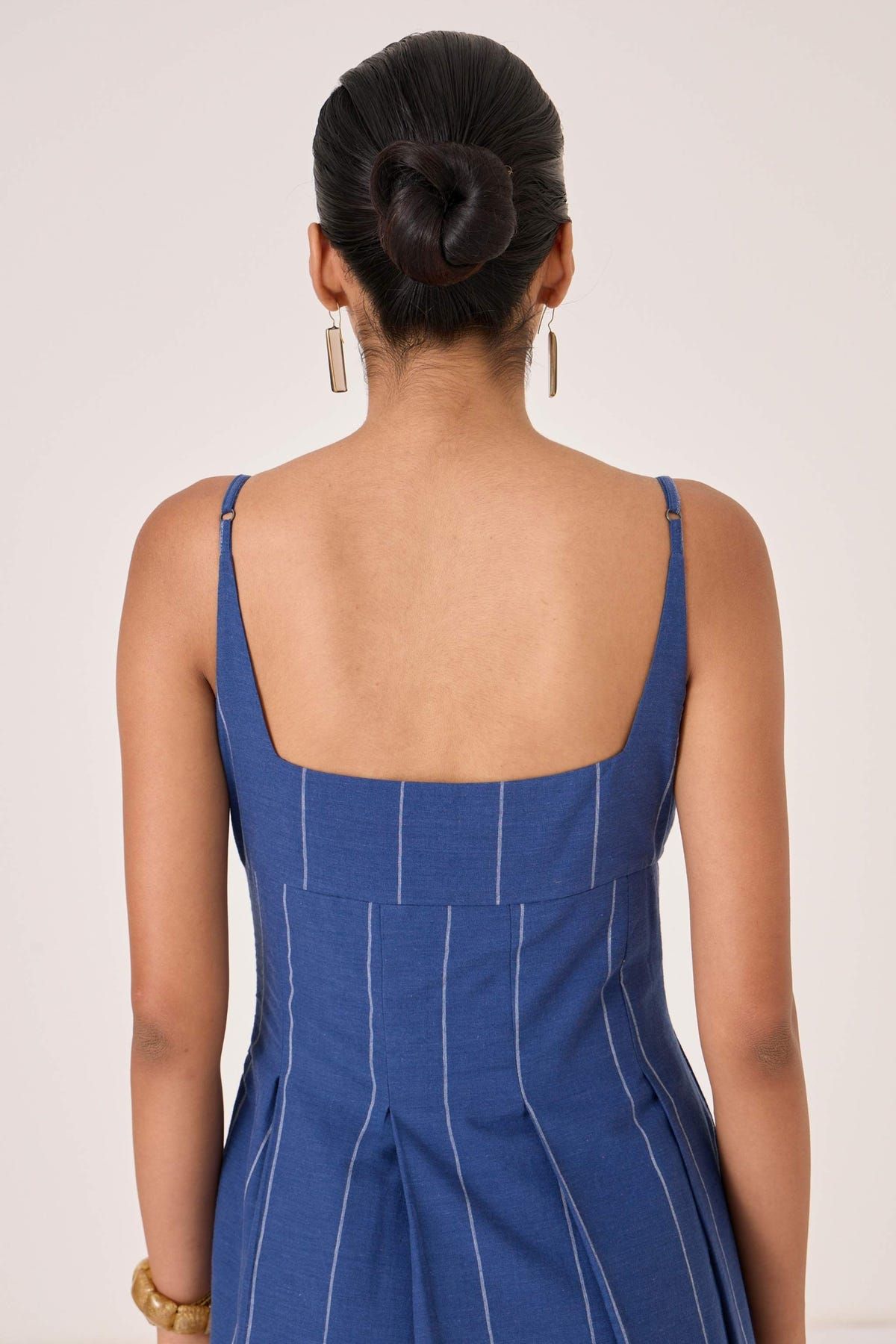 Yapa Indigo Handwoven Striped Dress - image 12