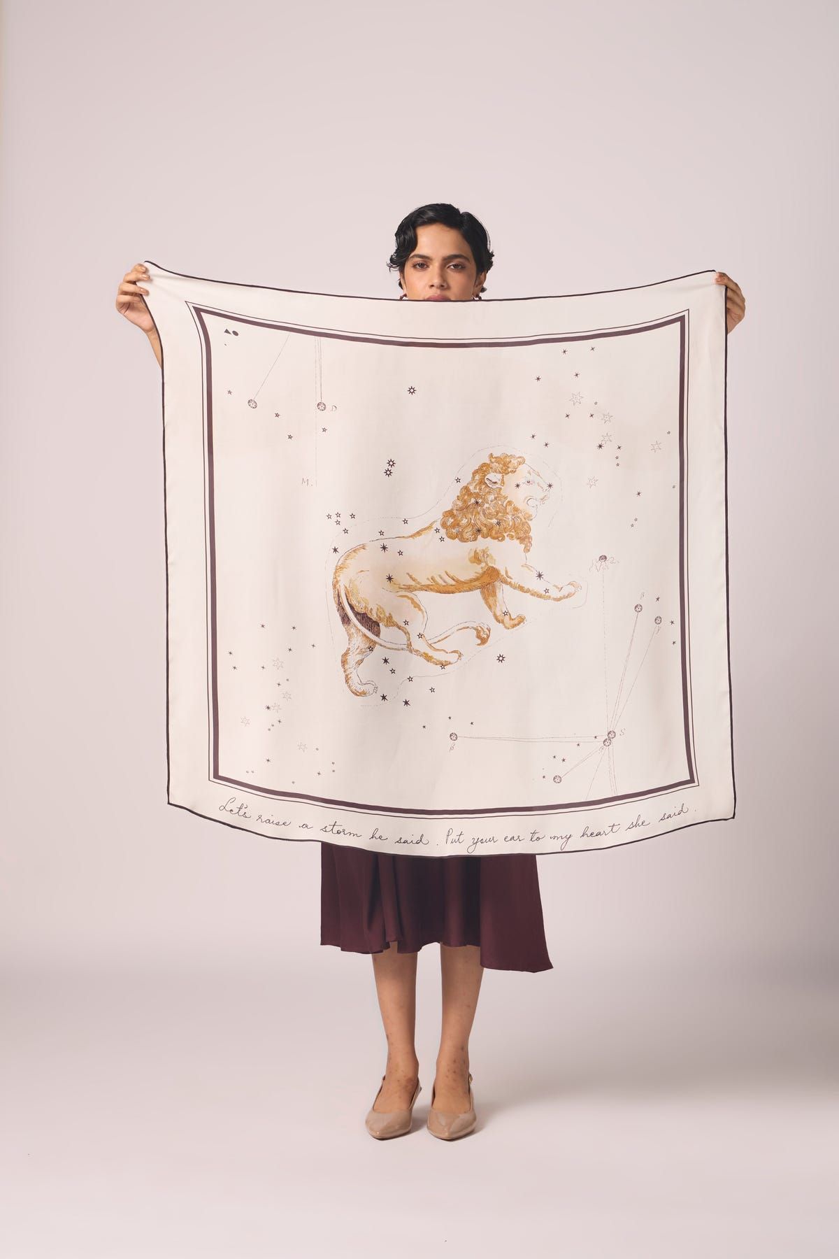 Leo Printed Satin Scarf - image 1