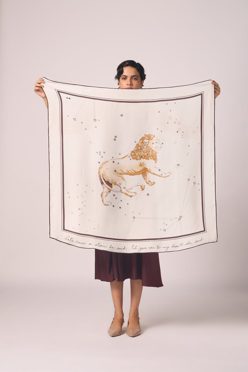 Leo Printed Satin Scarf
