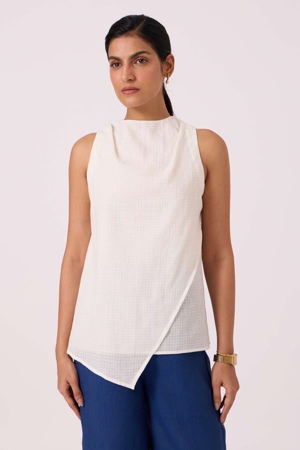 The Summer House — Sonya White Handwoven Halter Top