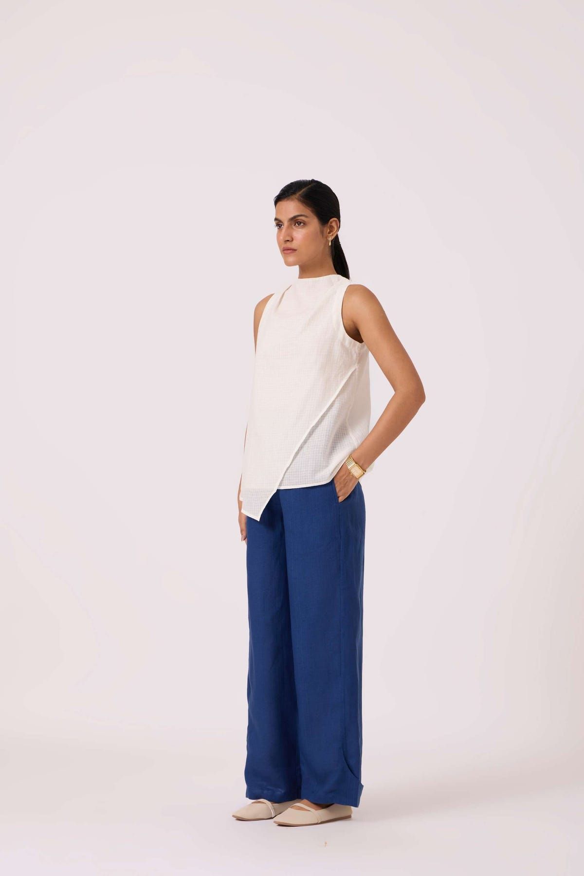 Sonya White Handwoven Halter Top - image 5