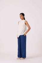 Sonya White Handwoven Halter Top view 5