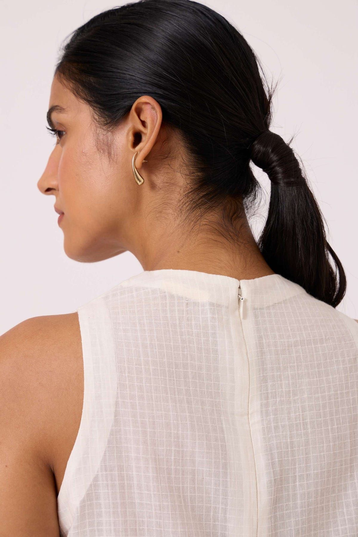 Sonya White Handwoven Halter Top - image 7