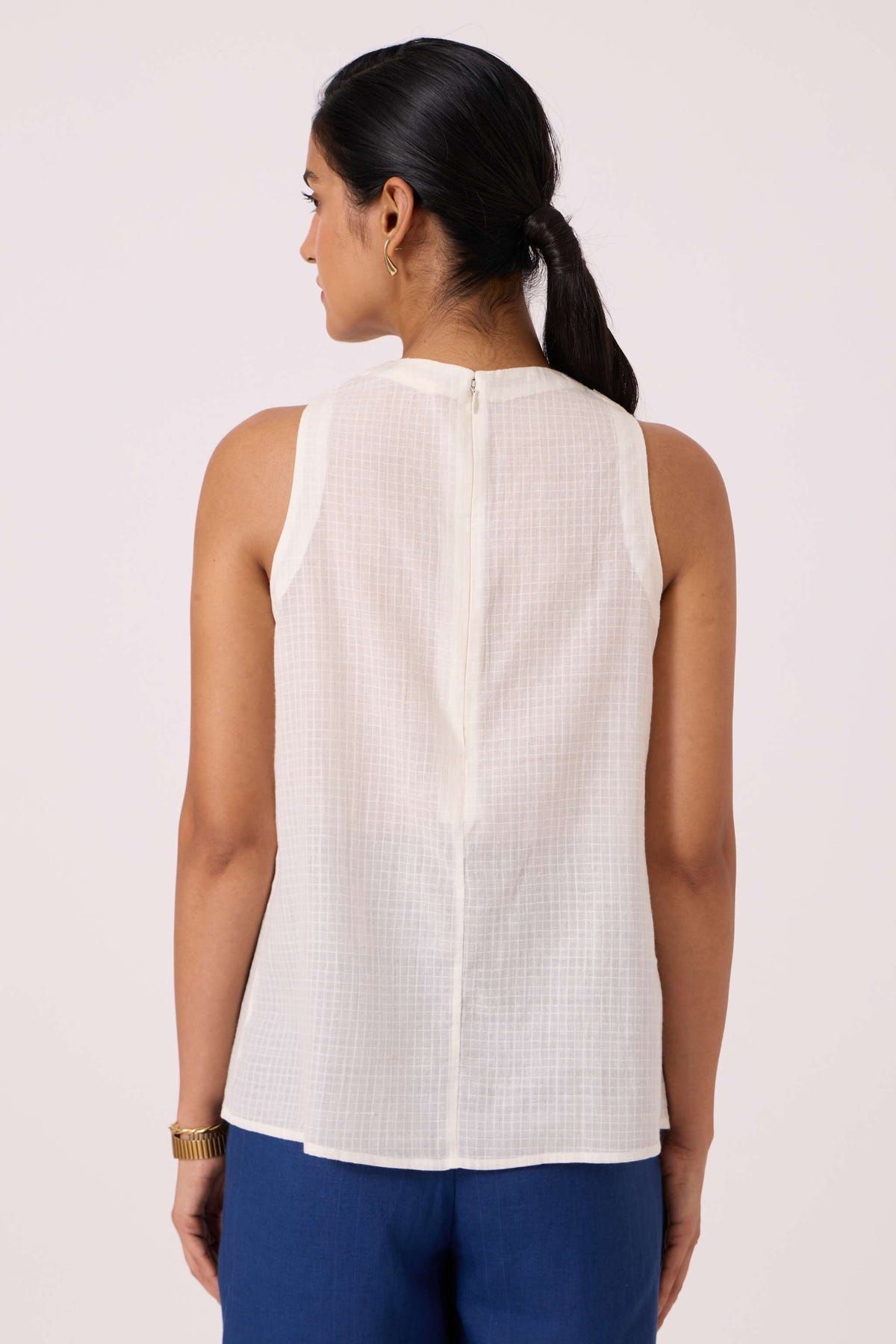 Sonya White Handwoven Halter Top - image 8