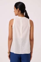 Sonya White Handwoven Halter Top view 8