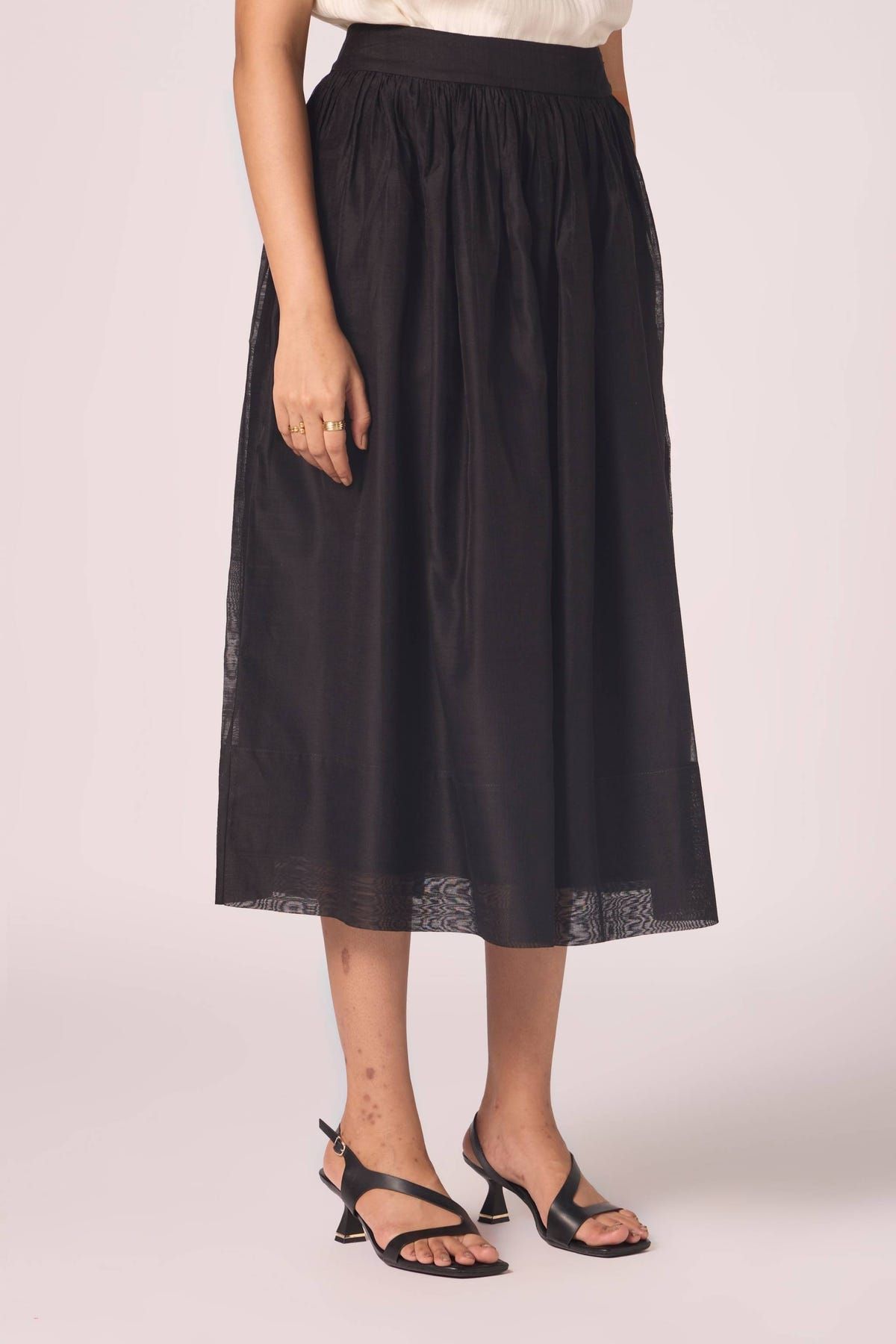 Sahir Black Handwoven Skirt - image 3