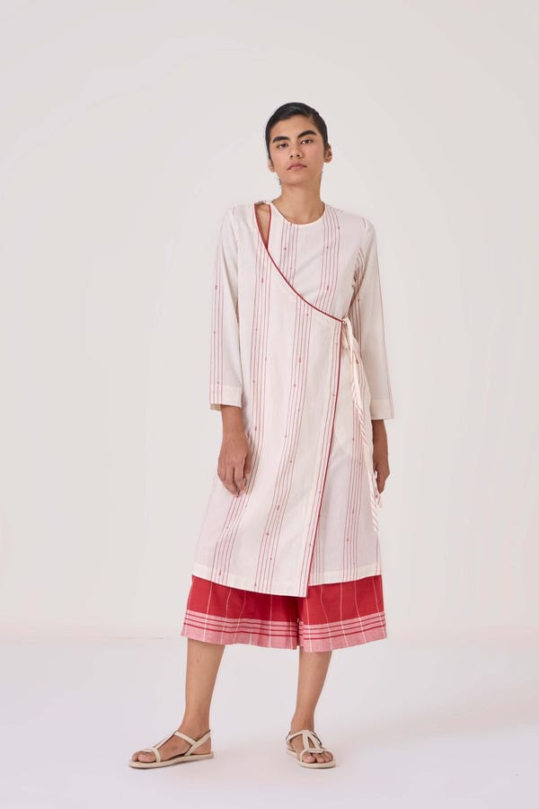 The Summer House — Milovat Red Stripe Wrap Tunic