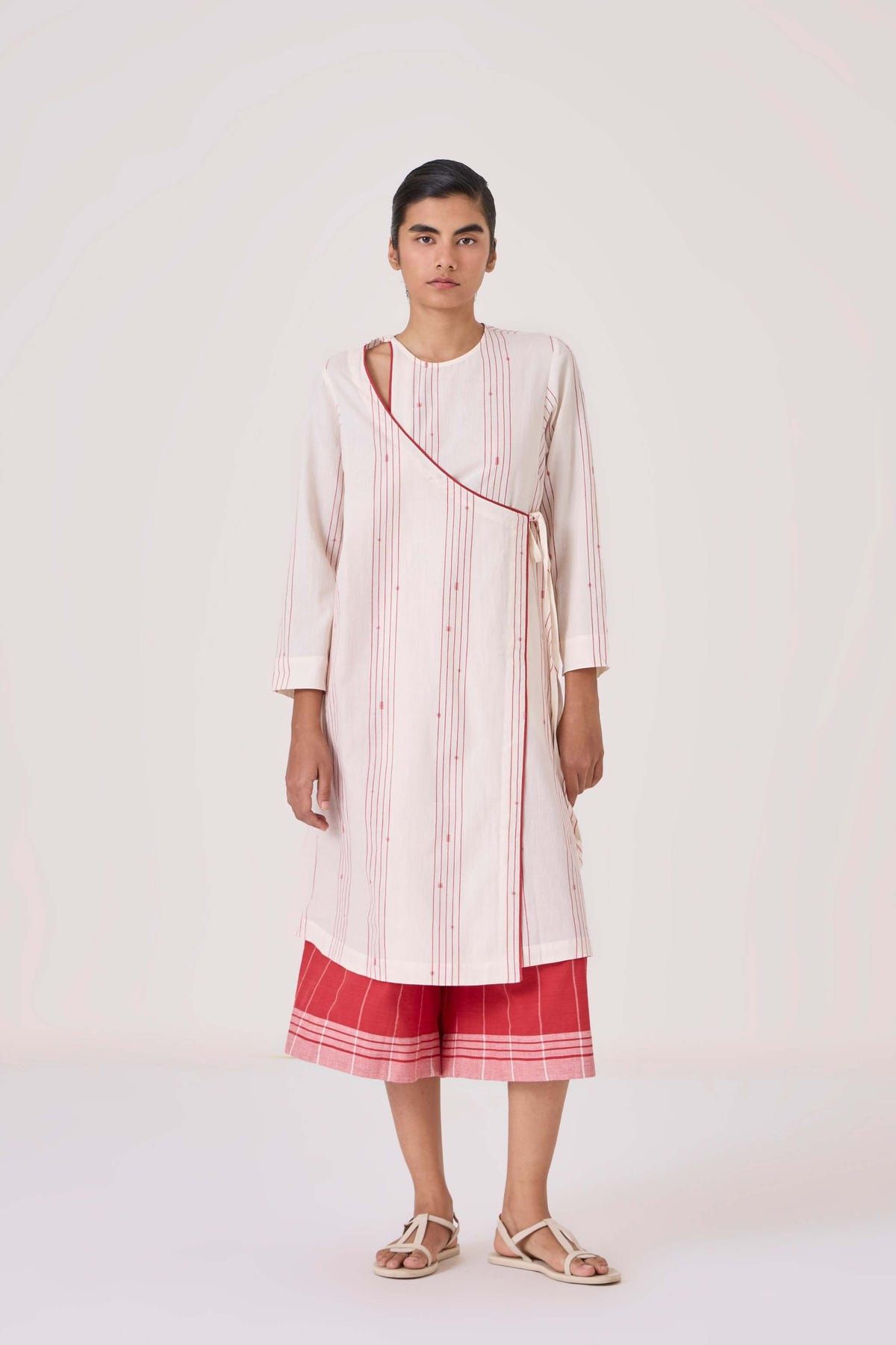 Milovat Red Stripe Wrap Tunic - image 11