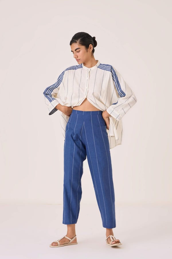 The Summer House — Edha Indigo Striped Pants