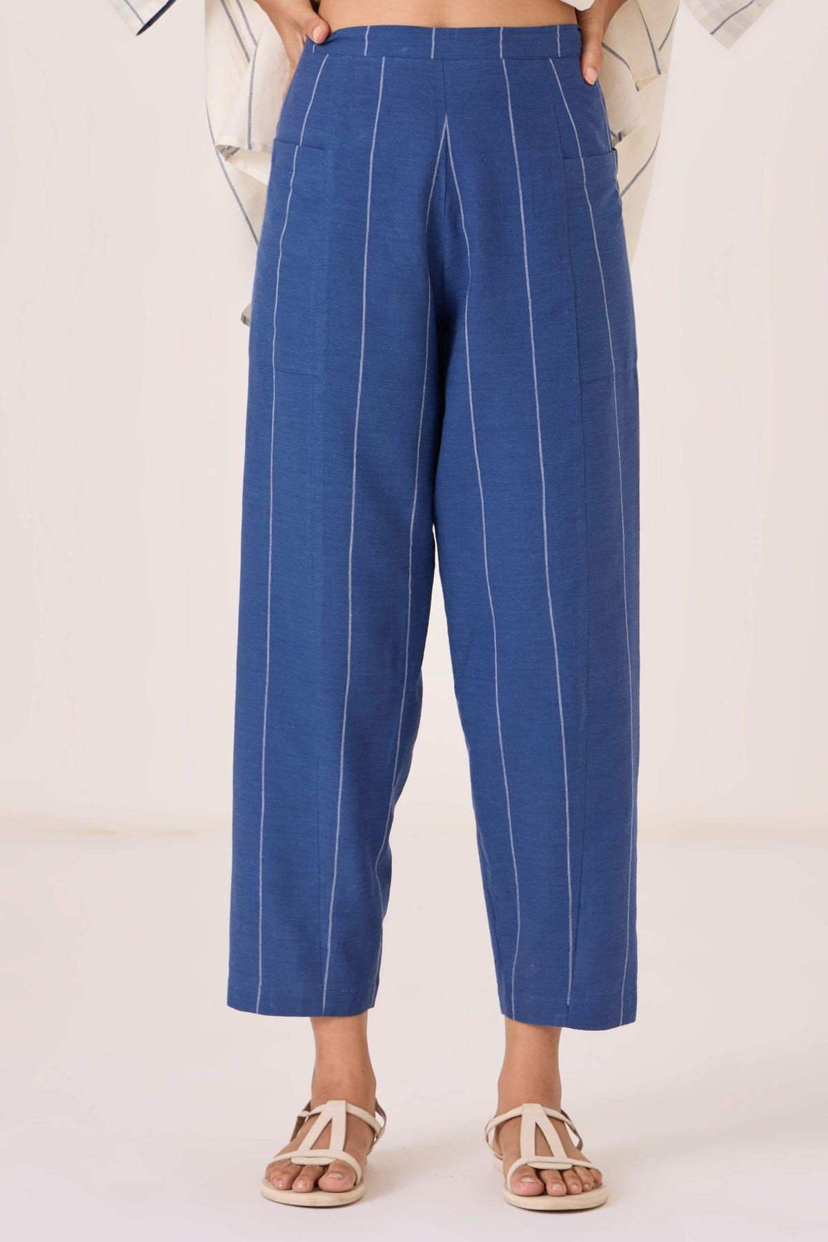 Edha Indigo Striped Pants - image 2