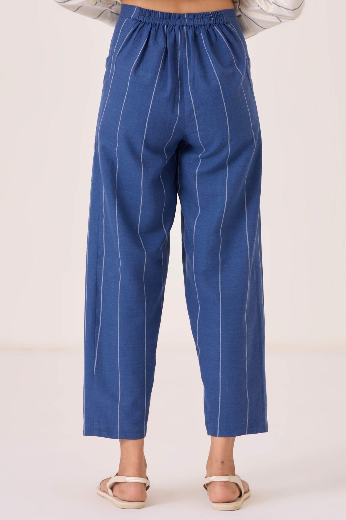 Edha Indigo Striped Pants - image 5