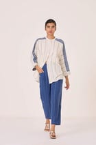 Edha Indigo Striped Pants view 6