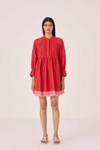 Amila Red Stripe Shirt Dress view 1