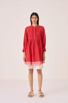 Amila Red Stripe Shirt Dress view 11