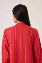 Amila Red Stripe Shirt Dress view 10