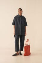 Ava Blue Handwoven Denim Shirt view 11