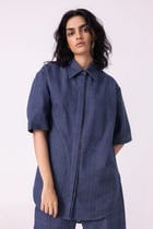 Ava Blue Handwoven Denim Shirt view 5