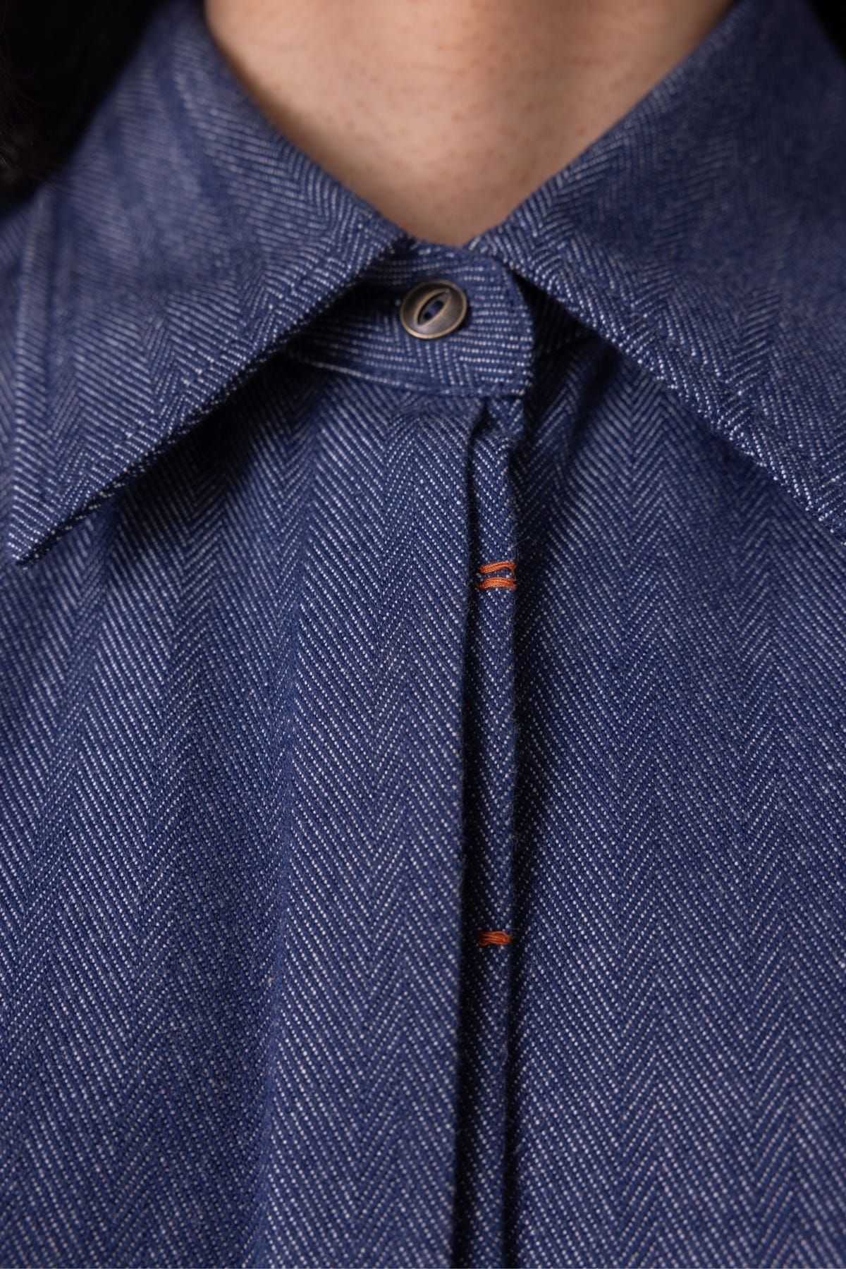 Ava Blue Handwoven Denim Shirt - image 7