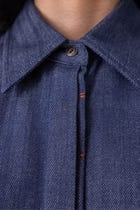 Ava Blue Handwoven Denim Shirt view 7