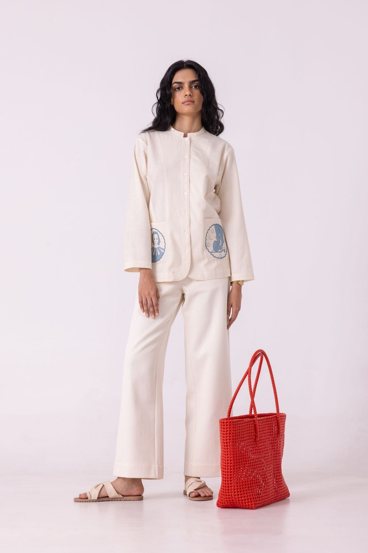 Alma Off White Handwoven Shacket - image 11