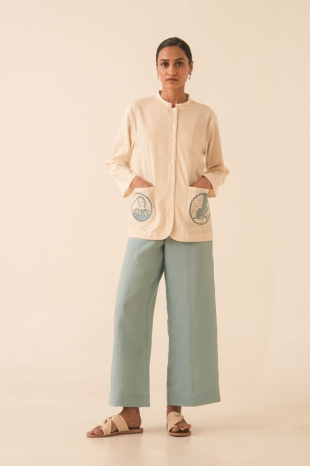 Alma Off White Handwoven Shacket - image 12