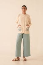 Alma Off White Handwoven Shacket view 12